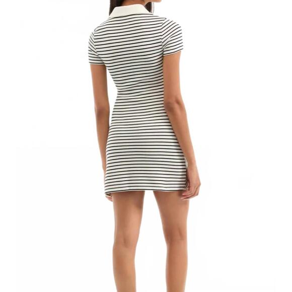 NEW VERONICA BEARD lanier mini dress in black and dove - Picture 4 of 6